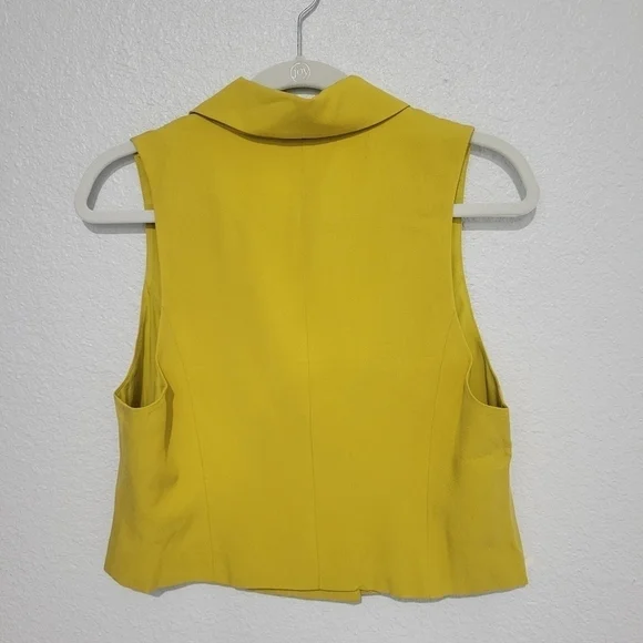Free People Tuxedo inspired Gabbie Vest, Size S Mustard/Yellow - Picture 2 of 3